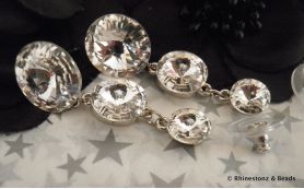 Triple Drop Earrings with Swarovski - Crystal